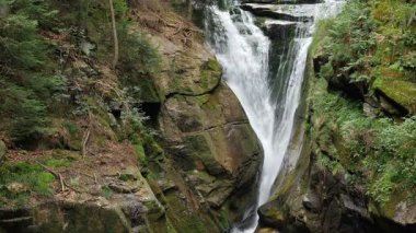 Szklarka şelale. Karkonoski Milli Parkı. Polonya.