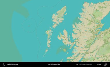 Hayır, Eileanan Siar. Birleşik Krallık 'ın idari alanı bir OpenStreetMap İnsani Biçim haritası üzerinde