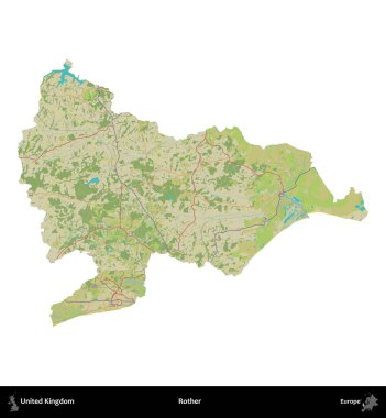 Ender. Birleşik Krallık 'ın idari alanı bir OpenStreetMap İnsani Harita stili haritasında beyaza izole edildi