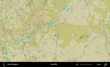 Rushcliffe. Birleşik Krallık 'ın idari alanı bir OpenStreetMap İnsani Biçim haritası üzerinde