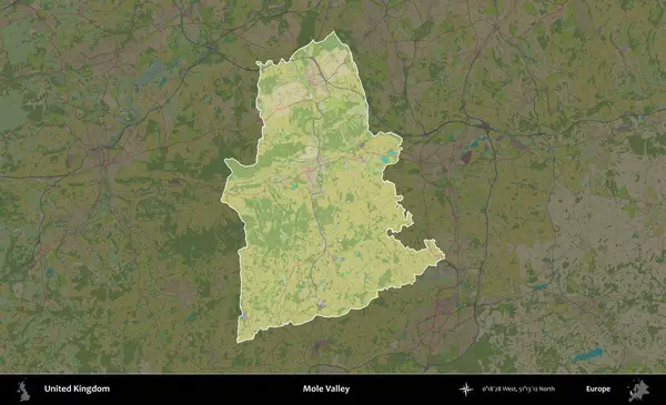Köstebek Vadisi. Birleşik Krallık 'ın idari alanı karanlık bir OpenStreetMap İnsani Haritası biçiminde vurgulanmış ve özetlenmiştir