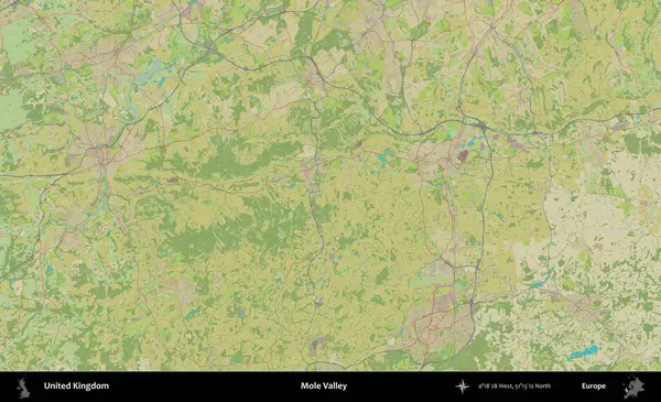 Köstebek Vadisi. Birleşik Krallık 'ın idari alanı bir OpenStreetMap İnsani Biçim haritası üzerinde