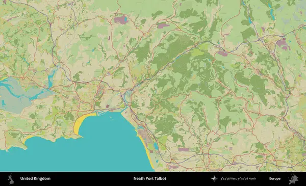 Talbot Limanı 'nın yanında. Birleşik Krallık 'ın idari alanı bir OpenStreetMap İnsani Biçim haritası üzerinde