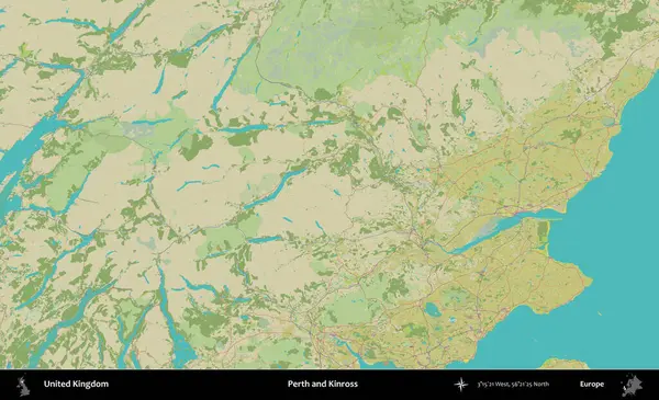 Perth ve Kinross. Birleşik Krallık 'ın idari alanı bir OpenStreetMap İnsani Biçim haritası üzerinde