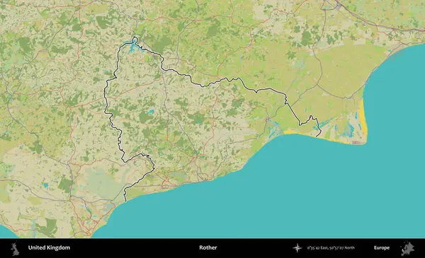 Ender. Birleşik Krallık 'ın bir OpenStreetMap İnsani Biçim haritasında özetlenmiş idari alanı