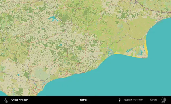 Ender. Birleşik Krallık 'ın idari alanı bir OpenStreetMap İnsani Biçim haritası üzerinde
