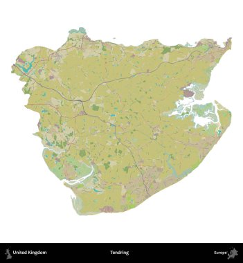 Dallanıp budaklanıyor. Birleşik Krallık 'ın idari alanı bir OpenStreetMap İnsani Harita stili haritasında beyaza izole edildi