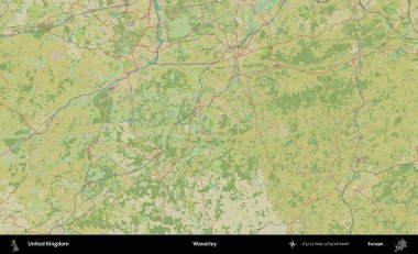 Waverley. Birleşik Krallık 'ın idari alanı bir OpenStreetMap İnsani Biçim haritası üzerinde