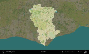 Varlıklı. Birleşik Krallık 'ın idari alanı karanlık bir OpenStreetMap İnsani Haritası biçiminde vurgulanmış ve özetlenmiştir