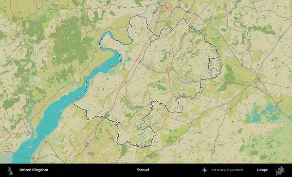Güçlü. Birleşik Krallık 'ın bir OpenStreetMap İnsani Biçim haritasında özetlenmiş idari alanı