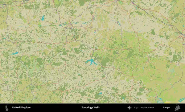 Tunbridge Wells 'de. Birleşik Krallık 'ın idari alanı bir OpenStreetMap İnsani Biçim haritası üzerinde