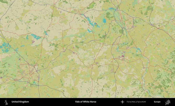 Beyaz At Vadisi. Birleşik Krallık 'ın idari alanı bir OpenStreetMap İnsani Biçim haritası üzerinde