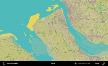 Kablosuz. Birleşik Krallık 'ın bir OpenStreetMap İnsani Biçim haritasında özetlenmiş idari alanı