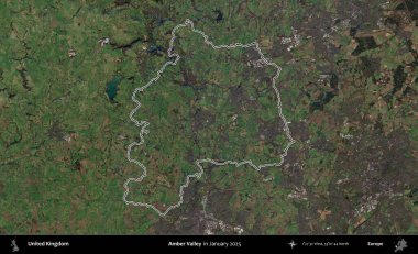 Amber Vadisi Ocak 2025 'te çekilen Kopernik Nöbetçi karolarından oluşan bir uydu görüntüsü üzerinde Birleşik Krallık' ın idari alanının ana hatlarını belirledik.
