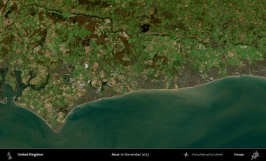 Arun. Kopernik Sentinel 'in Kasım 2023' te çekilmiş uydu görüntüsü üzerine Birleşik Krallık 'ın idari bölgesi.