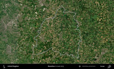 Bassetlaw. Haziran 2023 'te çekilen Kopernik Nöbetçi karolarından oluşan bir uydu görüntüsü üzerinde Birleşik Krallık' ın idari alanının ana hatlarını belirledik.