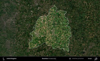 Bassetlaw. Birleşik Krallık 'ın idari alanı, Haziran 2023' te çekilen Kopernik Nöbetçi karolarından oluşan koyu renkli bir uydu görüntüsüyle vurgulanmış ve özetlenmiştir.