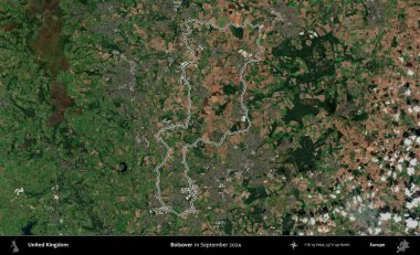 Bolsover. Eylül 2024 'te çekilen Kopernik Nöbetçi karolarından oluşan bir uydu görüntüsü üzerinde Birleşik Krallık' ın idari bölgesinin ana hatlarını belirledik.