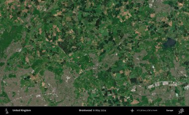 Brentwood 'da. Mayıs 2024 'te Copernicus Sentinel karolarından oluşan bir uydu görüntüsü üzerinde Birleşik Krallık' ın idari alanı