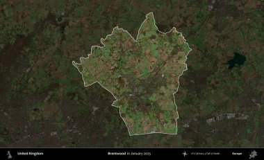 Brentwood 'da. Birleşik Krallık 'ın idari alanı, Ocak 2025' te çekilen Kopernik Nöbetçi karolarından oluşan koyu renkli bir uydu görüntüsü üzerinde vurgulandı ve özetlendi.