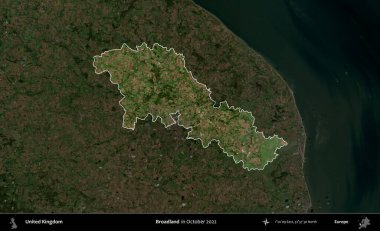 Geniş arazi. Birleşik Krallık 'ın idari alanı, Ekim 2022' de çekilen Kopernik Nöbetçi karolarından oluşan koyu renkli bir uydu görüntüsü üzerinde vurgulandı ve özetlendi.