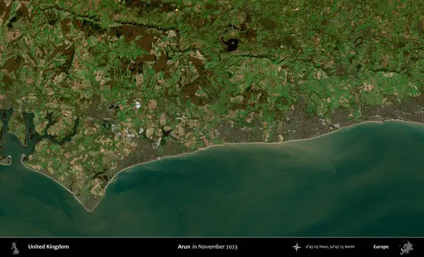 Arun. Kopernik Sentinel 'in Kasım 2023' te çekilmiş uydu görüntüsü üzerine Birleşik Krallık 'ın idari bölgesi.