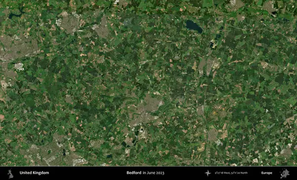 Bedford. Haziran 2023 'te çekilen Kopernik Nöbetçi karolarından oluşan bir uydu görüntüsü üzerinde Birleşik Krallık' ın idari alanı