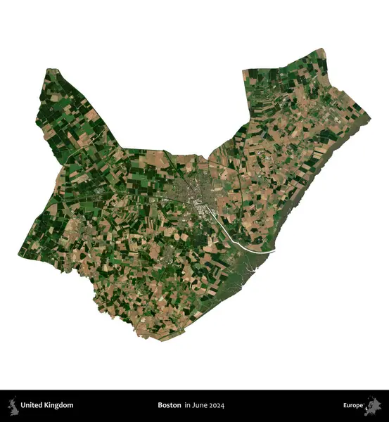 - Boston. Birleşik Krallık 'ın idari alanı, Haziran 2024' te çekilen Kopernik Nöbetçi karolarından oluşan bir uydu görüntüsüyle beyaza izole edilmiştir.