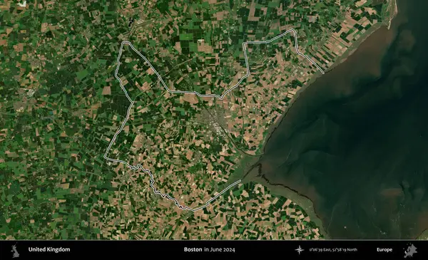 - Boston. Haziran 2024 'te çekilen Kopernik Nöbetçi karolarından oluşan bir uydu görüntüsü üzerinde Birleşik Krallık' ın idari alanının ana hatlarını belirledik.