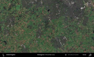 Bromsgrove 'da. Kopernik Sentinel 'in Kasım 2024' te çekilmiş uydu görüntüsü üzerinde Birleşik Krallık 'ın idari alanı