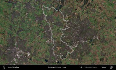 Broxtowe. Ocak 2025 'te çekilen Kopernik Nöbetçi karolarından oluşan bir uydu görüntüsü üzerinde Birleşik Krallık' ın idari alanının ana hatlarını belirledik.