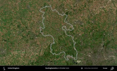 Buckinghamshire 'da. Ekim 2022 'de çekilen Kopernik Nöbetçi karolarından oluşan bir uydu görüntüsü üzerinde Birleşik Krallık' ın idari alanının ana hatlarını belirledik.