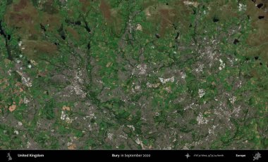 Gömmek. Eylül 2020 'de Copernicus Sentinel karolarından oluşan bir uydu görüntüsü üzerinde Birleşik Krallık' ın idari alanı