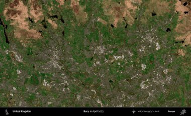 Gömmek. Nisan 2023 'te çekilen Kopernik Nöbetçi karolarından oluşan bir uydu görüntüsü üzerinde Birleşik Krallık' ın idari alanı