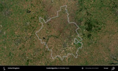 Cambridgeshire. Ekim 2022 'de çekilen Kopernik Nöbetçi karolarından oluşan bir uydu görüntüsü üzerinde Birleşik Krallık' ın idari alanının ana hatlarını belirledik.