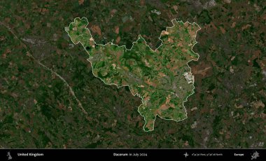 Dacorum. Birleşik Krallık 'ın idari alanı, Temmuz 2024' te çekilen Kopernik Nöbetçi karolarından oluşan koyu renkli bir uydu görüntüsü üzerinde vurgulandı ve özetlendi.