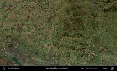 Doğu Hampshire. Ocak 2024 'te Copernicus Sentinel karolarından oluşan bir uydu görüntüsü üzerinde Birleşik Krallık' ın idari alanı