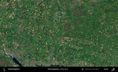 Doğu Hampshire. Mayıs 2024 'te Copernicus Sentinel karolarından oluşan bir uydu görüntüsü üzerinde Birleşik Krallık' ın idari alanı