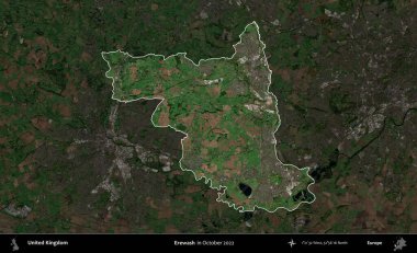 Yıkama. Birleşik Krallık 'ın idari alanı, Ekim 2022' de çekilen Kopernik Nöbetçi karolarından oluşan koyu renkli bir uydu görüntüsü üzerinde vurgulandı ve özetlendi.