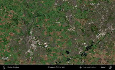 Yıkama. Ekim 2022 'de çekilen Kopernik Nöbetçi karolarından oluşan bir uydu görüntüsü üzerinde Birleşik Krallık' ın idari alanı