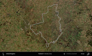 Fenland. Ocak 2024 'te çekilen Kopernik Nöbetçi karolarından oluşan bir uydu görüntüsü üzerinde Birleşik Krallık' ın idari bölgesinin ana hatlarını belirledik.