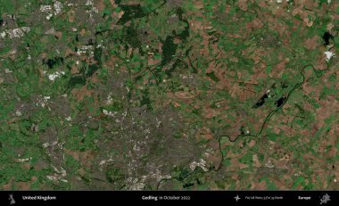 Gedling. Ekim 2022 'de çekilen Kopernik Nöbetçi karolarından oluşan bir uydu görüntüsü üzerinde Birleşik Krallık' ın idari alanı