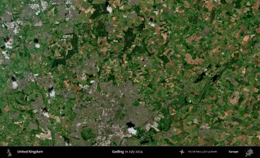 Gedling. Temmuz 2024 'te çekilen Kopernik Nöbetçi karolarından oluşan bir uydu görüntüsü üzerinde Birleşik Krallık' ın idari alanı