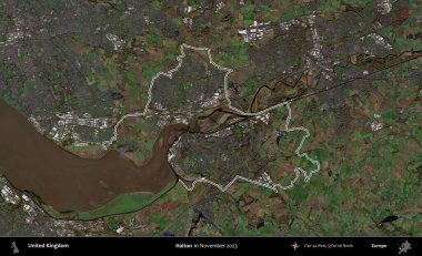 Halton. Kasım 2023 'te çekilen Kopernik Nöbetçi karolarından oluşan bir uydu görüntüsü üzerinde Birleşik Krallık' ın idari alanının ana hatlarını belirledik.