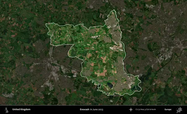 Yıkama. Birleşik Krallık 'ın idari alanı, Haziran 2023' te çekilen Kopernik Nöbetçi karolarından oluşan koyu renkli bir uydu görüntüsüyle vurgulanmış ve özetlenmiştir.