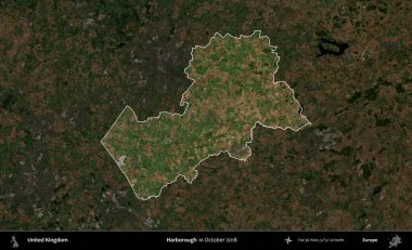 Harborough 'da. Birleşik Krallık 'ın idari alanı, Ekim 2018' de çekilen Kopernik Nöbetçi karolarından oluşan koyu renkli bir uydu görüntüsü üzerinde vurgulandı ve özetlendi.
