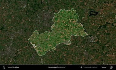 Harborough 'da. Birleşik Krallık 'ın idari alanı, Temmuz 2024' te çekilen Kopernik Nöbetçi karolarından oluşan koyu renkli bir uydu görüntüsü üzerinde vurgulandı ve özetlendi.
