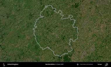 Burada, Dshire 'da. Haziran 2018 'de çekilen Kopernik Nöbetçi karolarından oluşan bir uydu görüntüsü üzerinde Birleşik Krallık' ın idari alanının ana hatlarını belirledik.