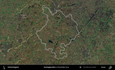 Huntingdonshire 'da. Kasım 2024 'te çekilen Kopernik Nöbetçi karolarından oluşan bir uydu görüntüsü üzerinde Birleşik Krallık' ın idari bölgesinin ana hatlarını belirledik.
