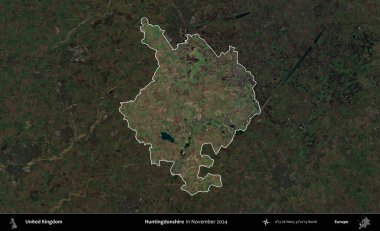 Huntingdonshire 'da. Birleşik Krallık 'ın idari alanı, Kasım 2024' te çekilen Kopernik Nöbetçi karolarından oluşan koyu renkli bir uydu görüntüsü üzerinde vurgulandı ve özetlendi.